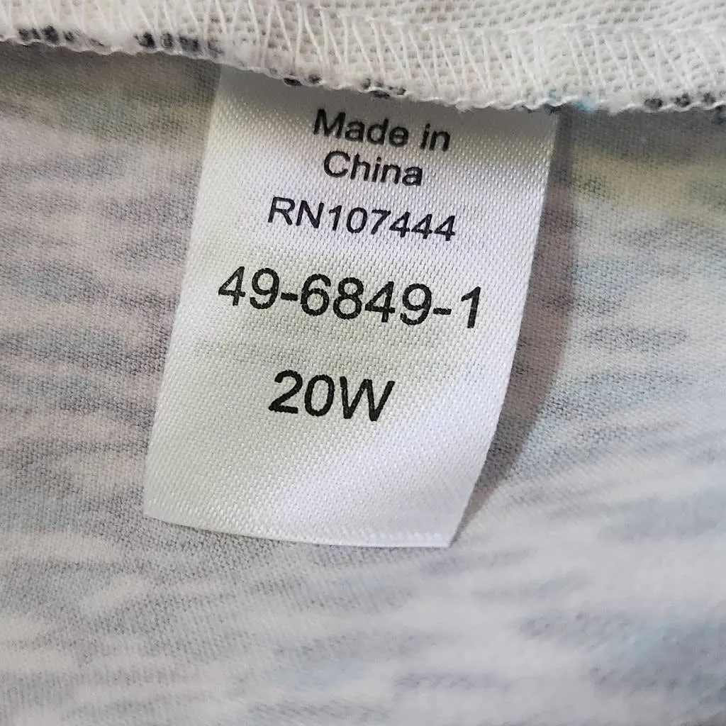 Jessica London Blue and Black Pull-on Pants Size 20W Stretch Cropped Pants - Image 7