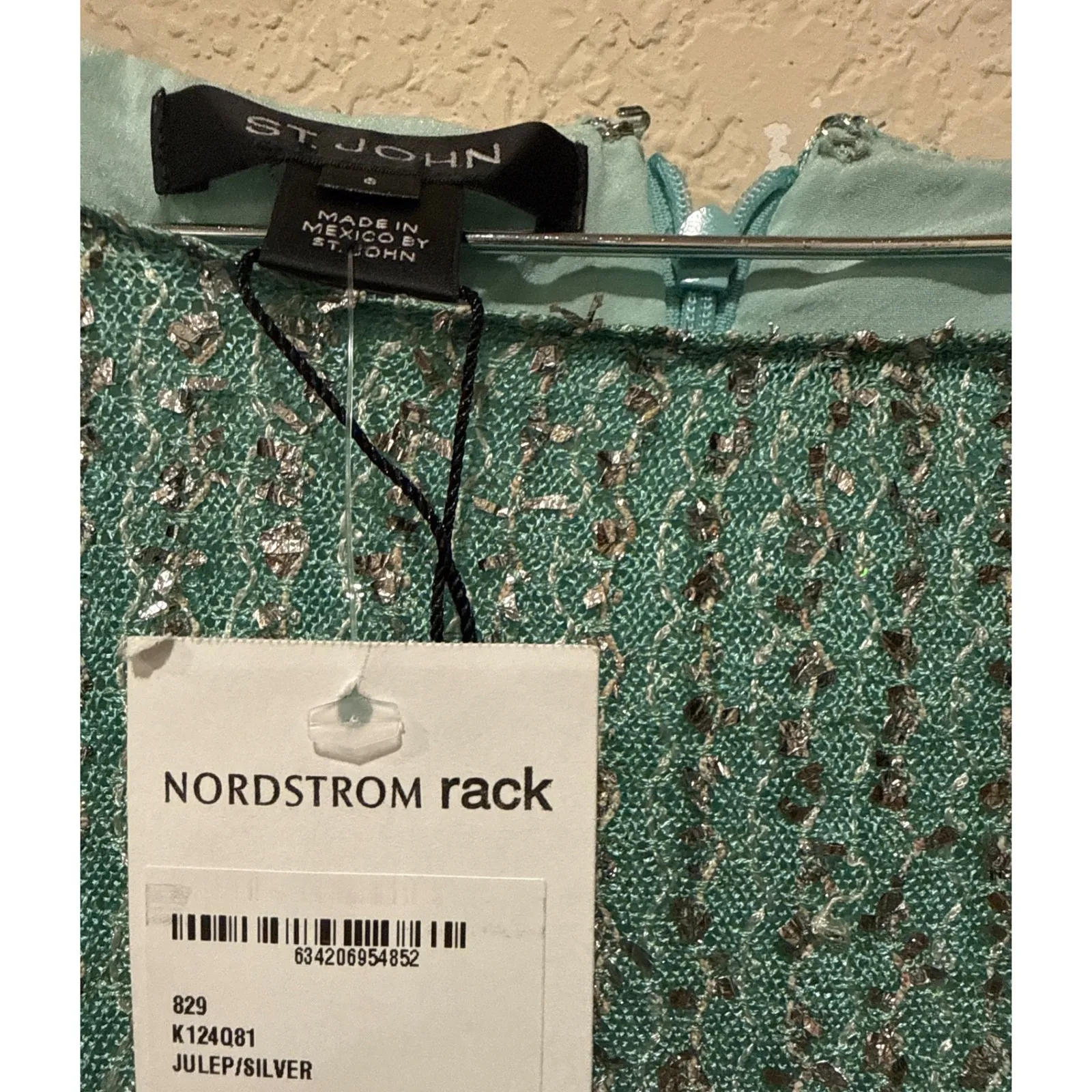 ST.‎ John Foil Metallic Knit Fit & Flare Dress Size 6 - Image 8