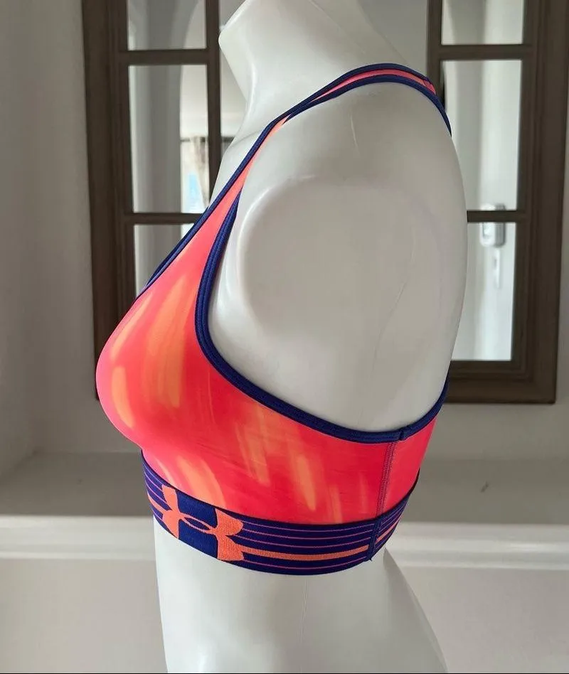 UA Racerback Sports Bra, Peach Orange Size S - Image 3