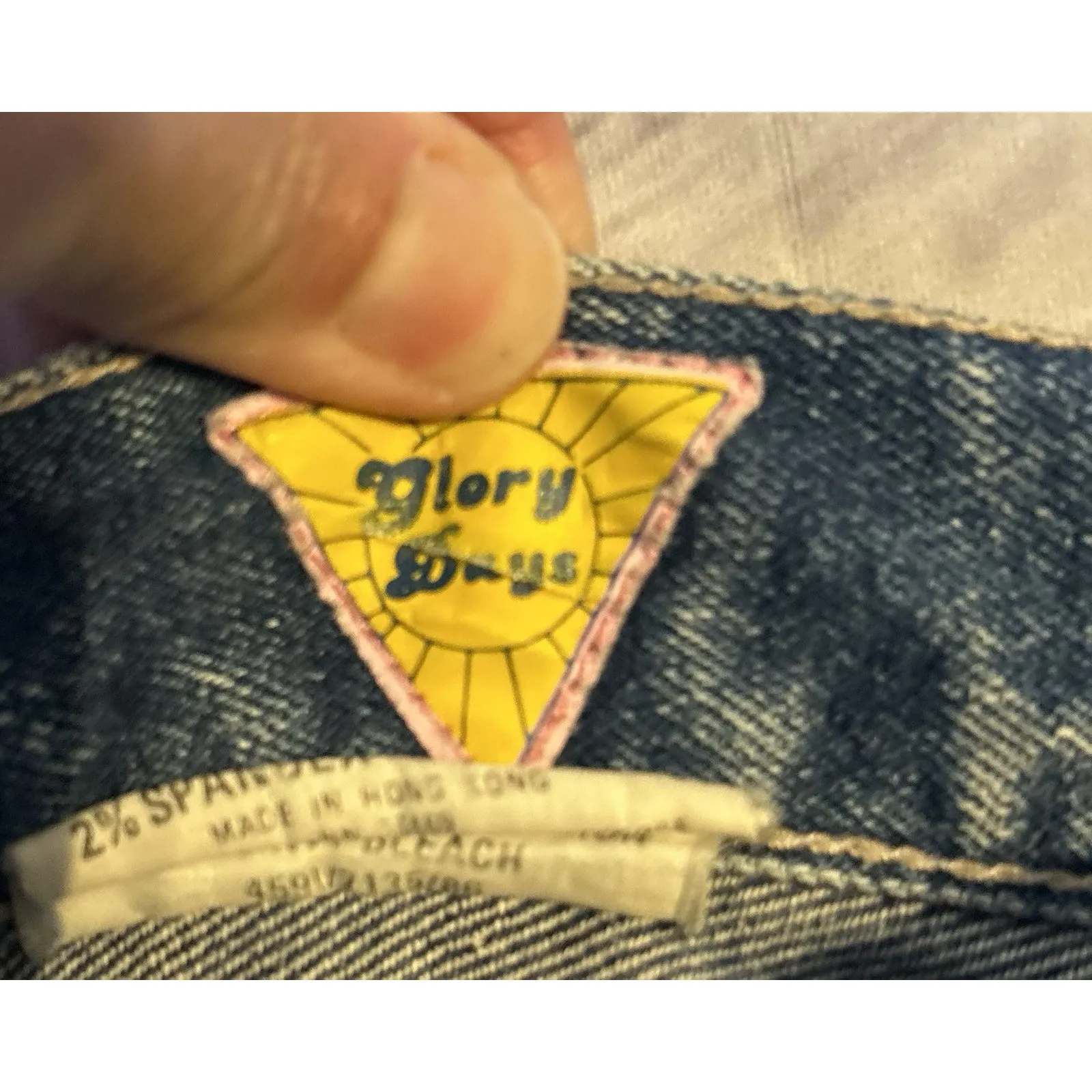 VTG 90s Glory Days High Rise Jeans Size 11/12 Retro Hippie Style Tapered Denim Blue - Image 7