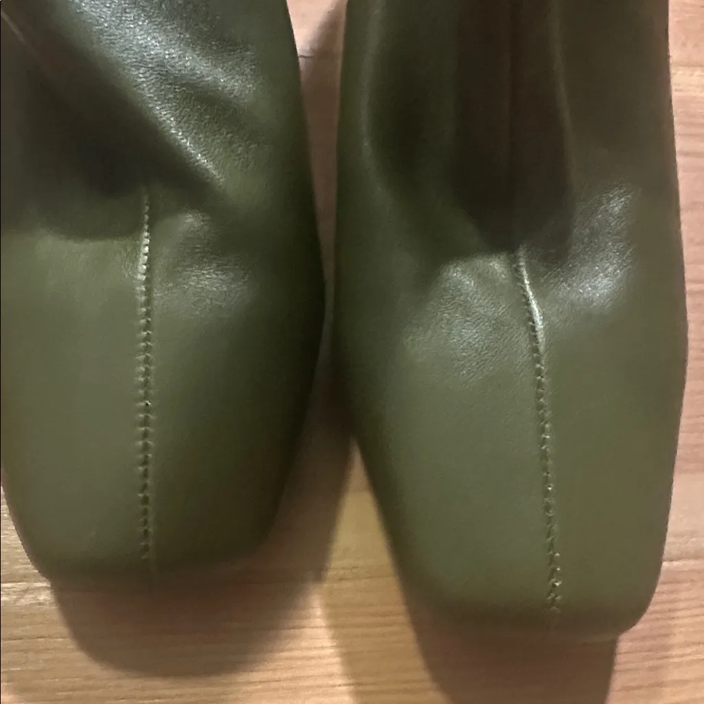 Aqua Olive Green Heeled Boots Sz8 - Image 4