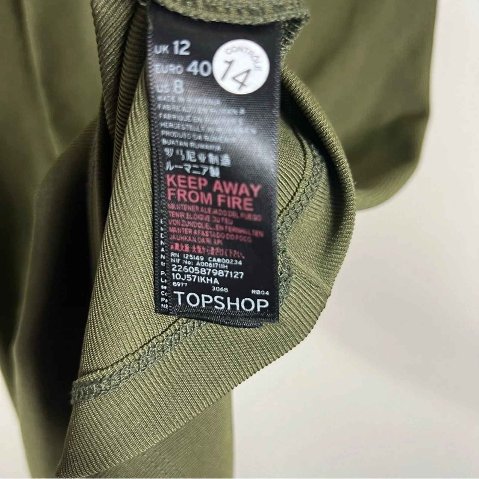 NWT Topshop Cutout Midi Dress Womens 8 Olive Bodycon Modern Going Out Chic - Image 6