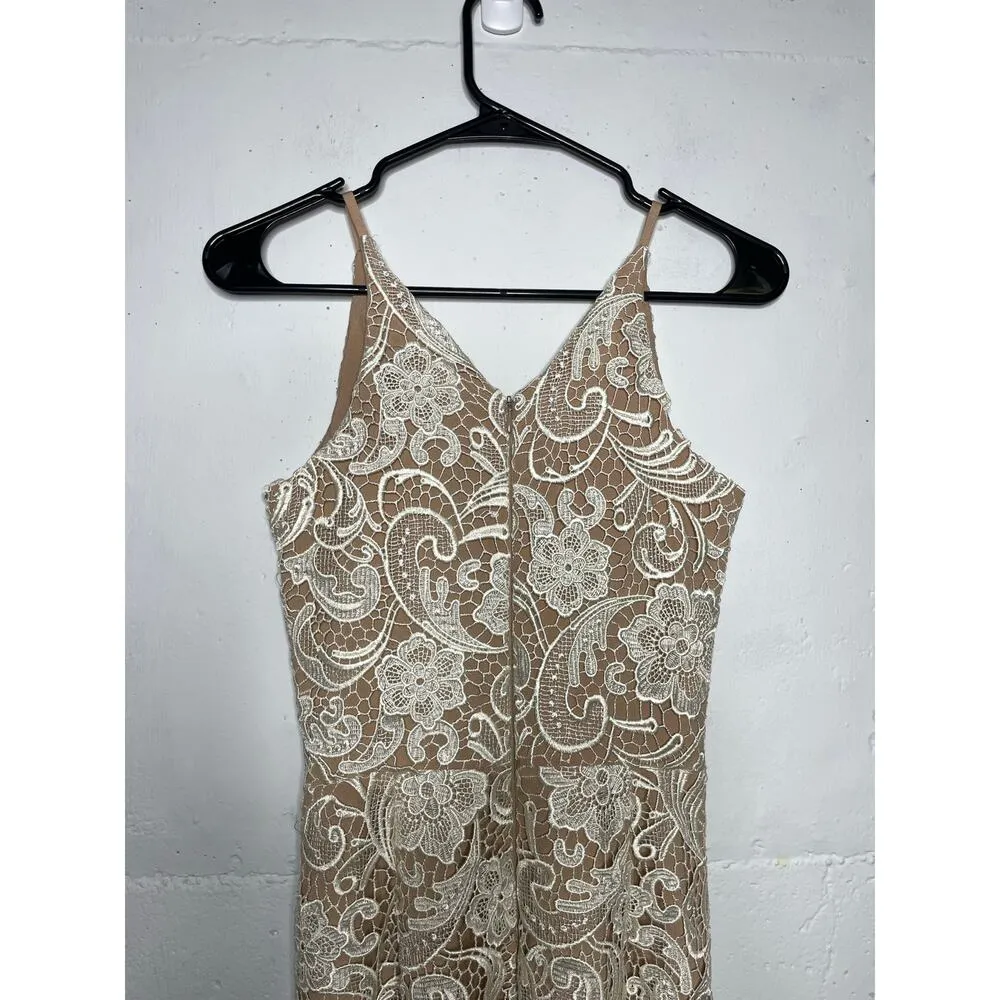 NEW Dress the Population Marie Lace Midi Dress Size XS White Ivory Cream - Image 6