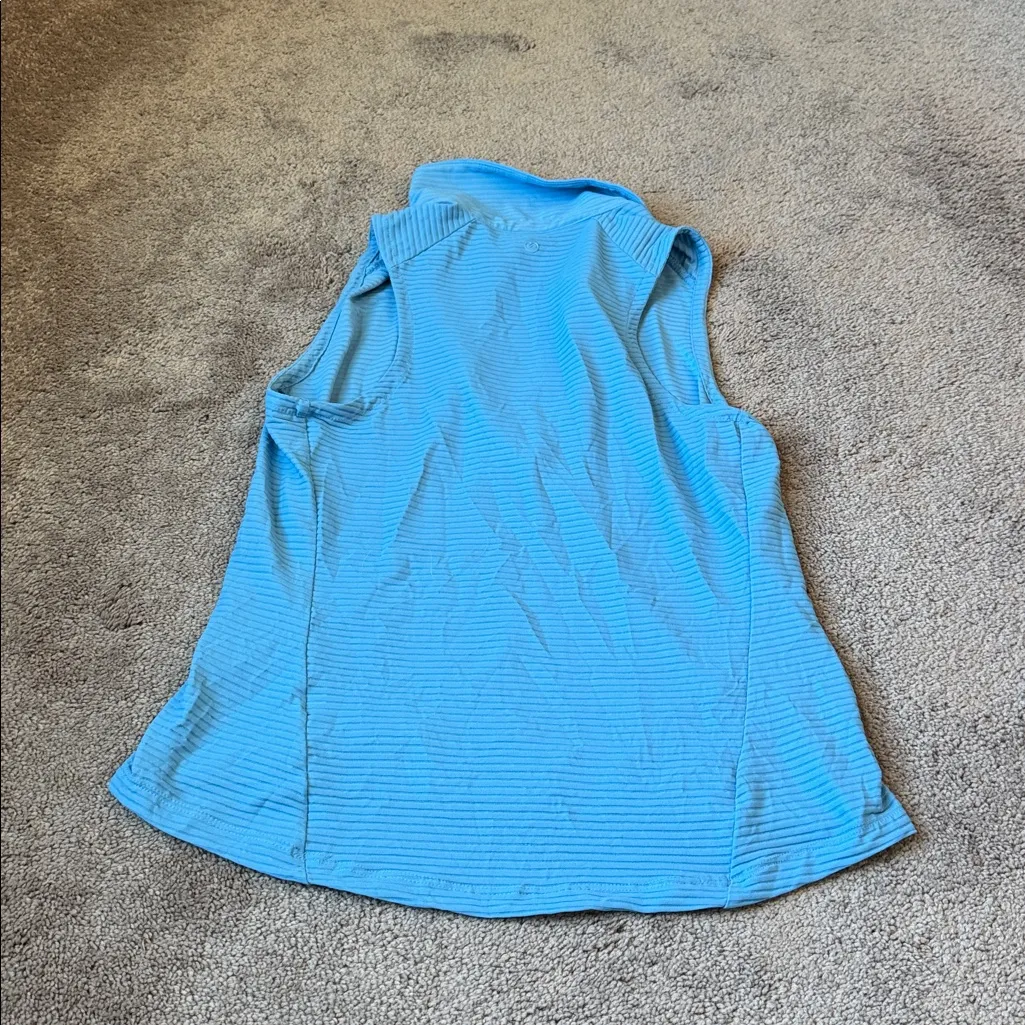 Calia Sleeveless Collared Top SIZE S Blue - Image 4