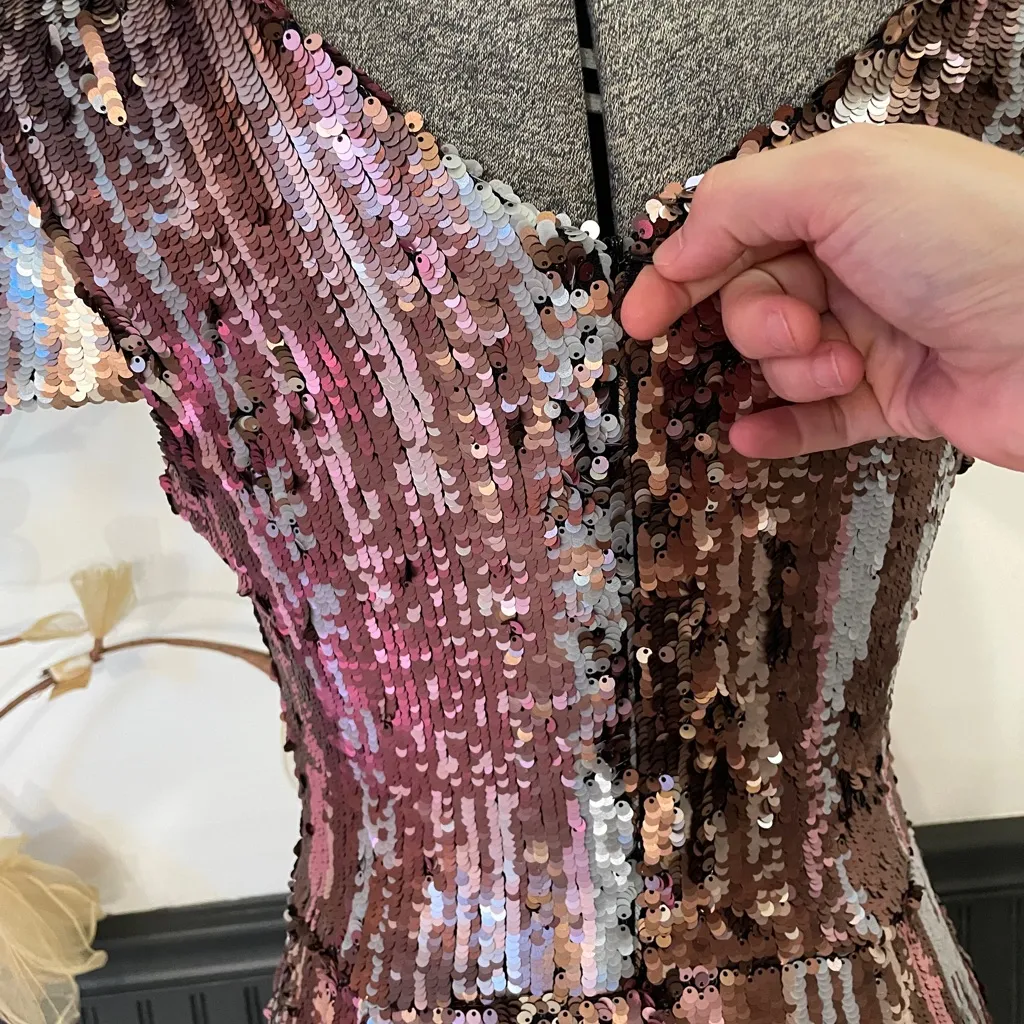 Dress the Population Zoe Sequin Fitted Bronze Bodycon Party Dress - Sz S 🧡🎀 - Image 7
