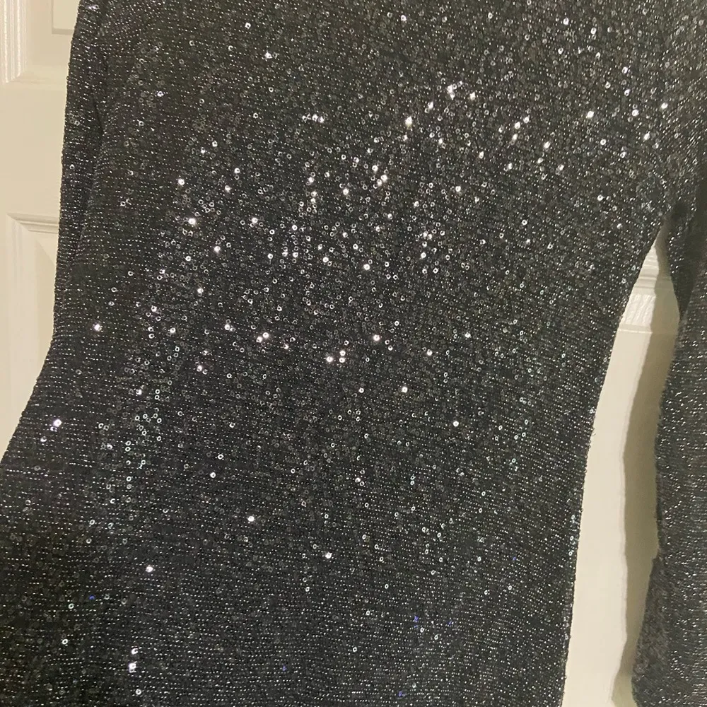 EXPRESS  Long Sleeve Black Sequin Dress - Image 2