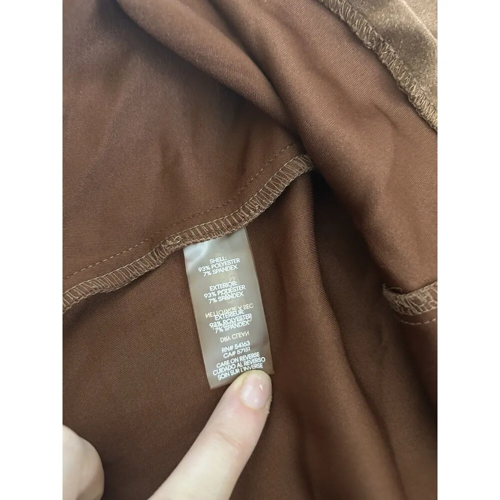 Calvin Klein Sleeveless Brown Suede Sheath Dress Size 10 Chic Designer Workwear - Image 9