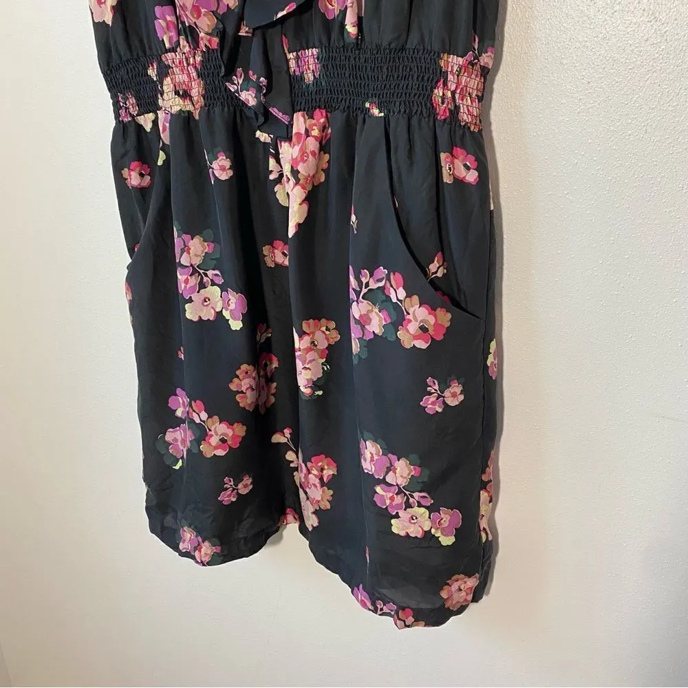 Juicy Couture Floral Ruffle Bodice A-line Silk Mini Dress - Image 6