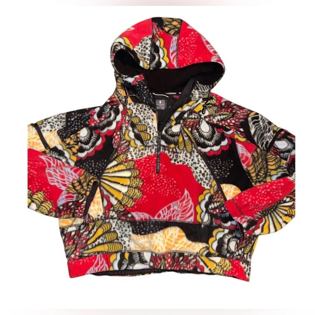 Free People Movement Wild and Free Printed Fleece Pullover Hoodie - Image 4