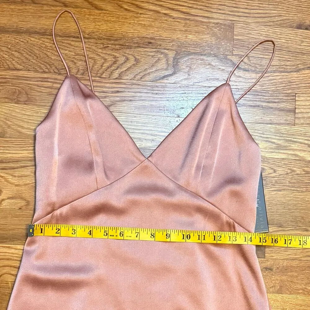 Alice+Olivia Stacey Bendet Women’s 8 Burnt Rose Satin Julietta Slip Dress Formal - Image 7