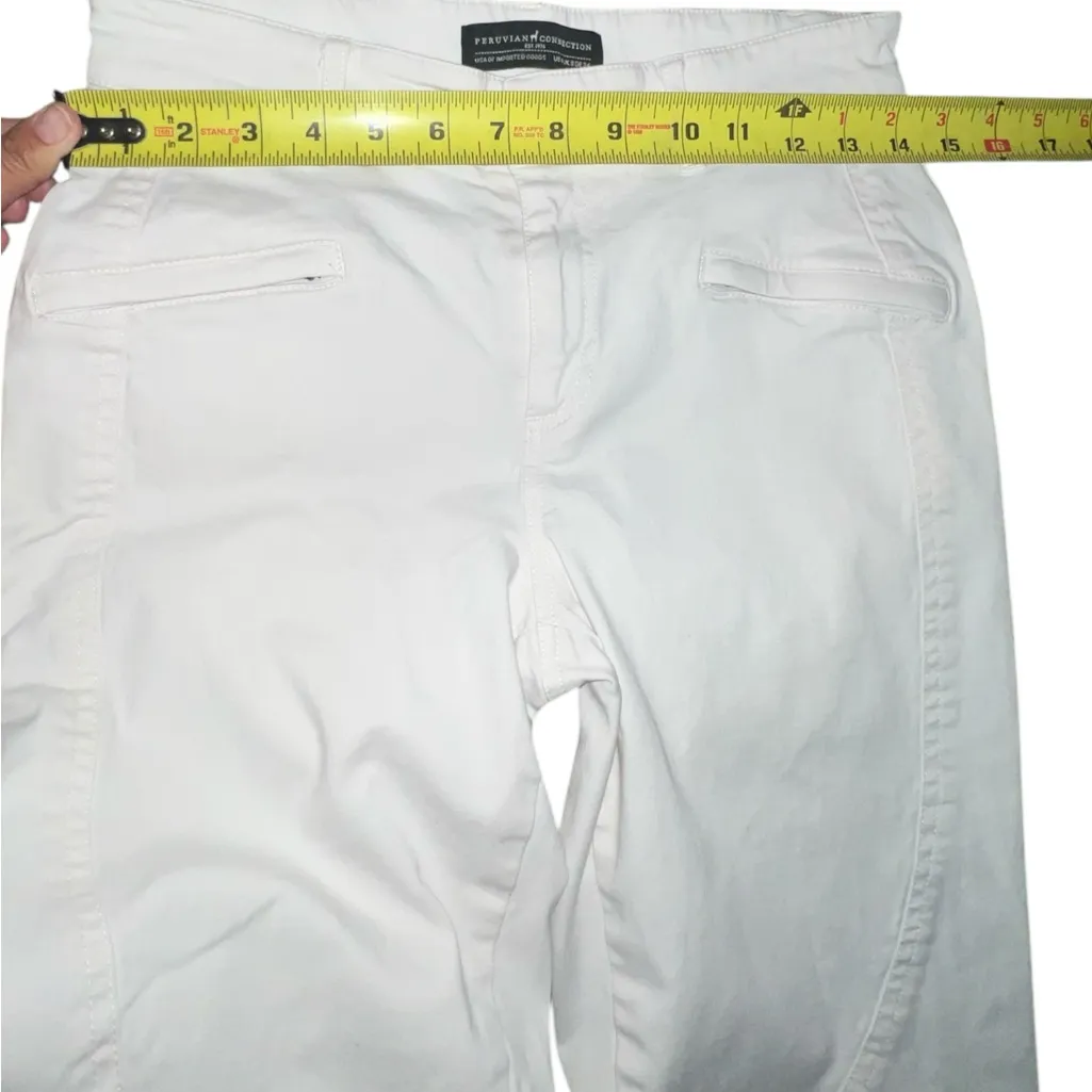 Peruvian Connection  Ryder Pants Cream Size 4 - Image 7