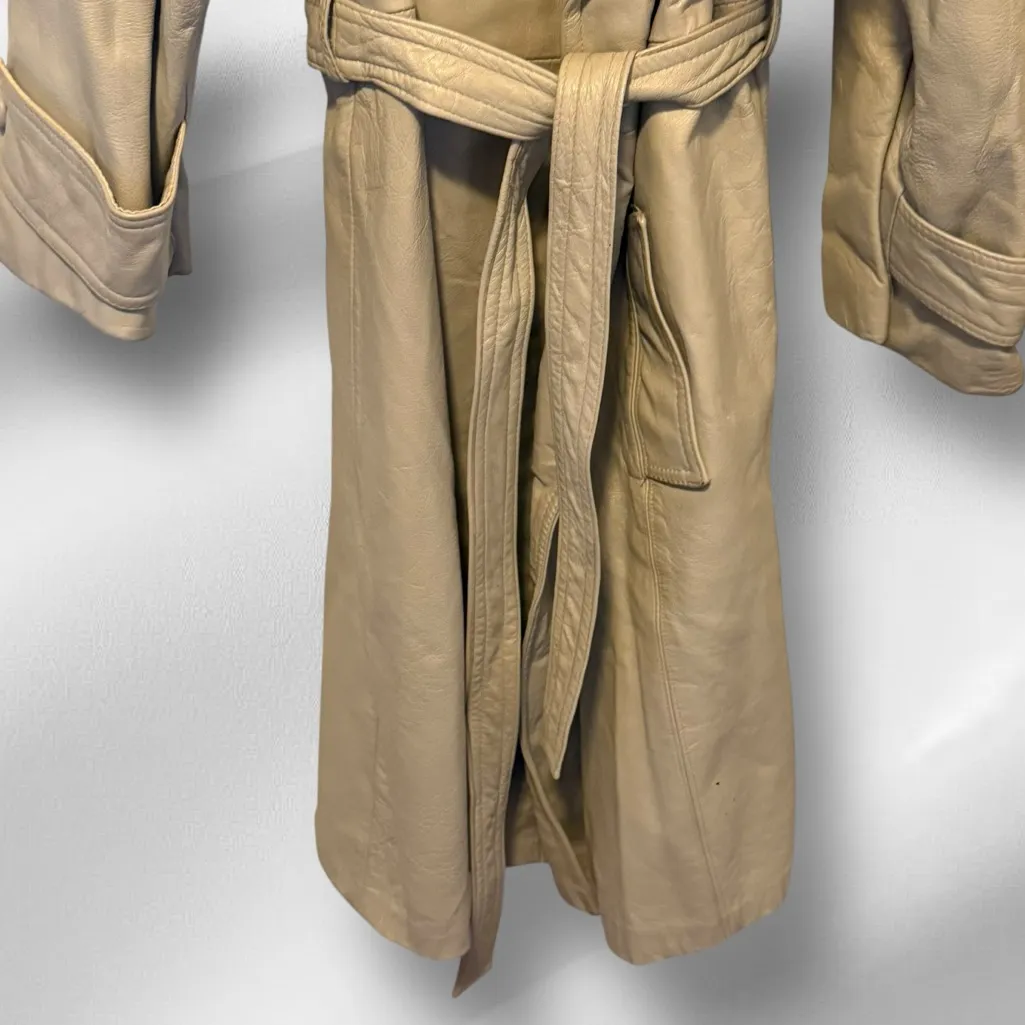 Vintage 24 K Leather By Dan‎ Di Modes Leather Coat with Real Fur Collar Size L - Image 3