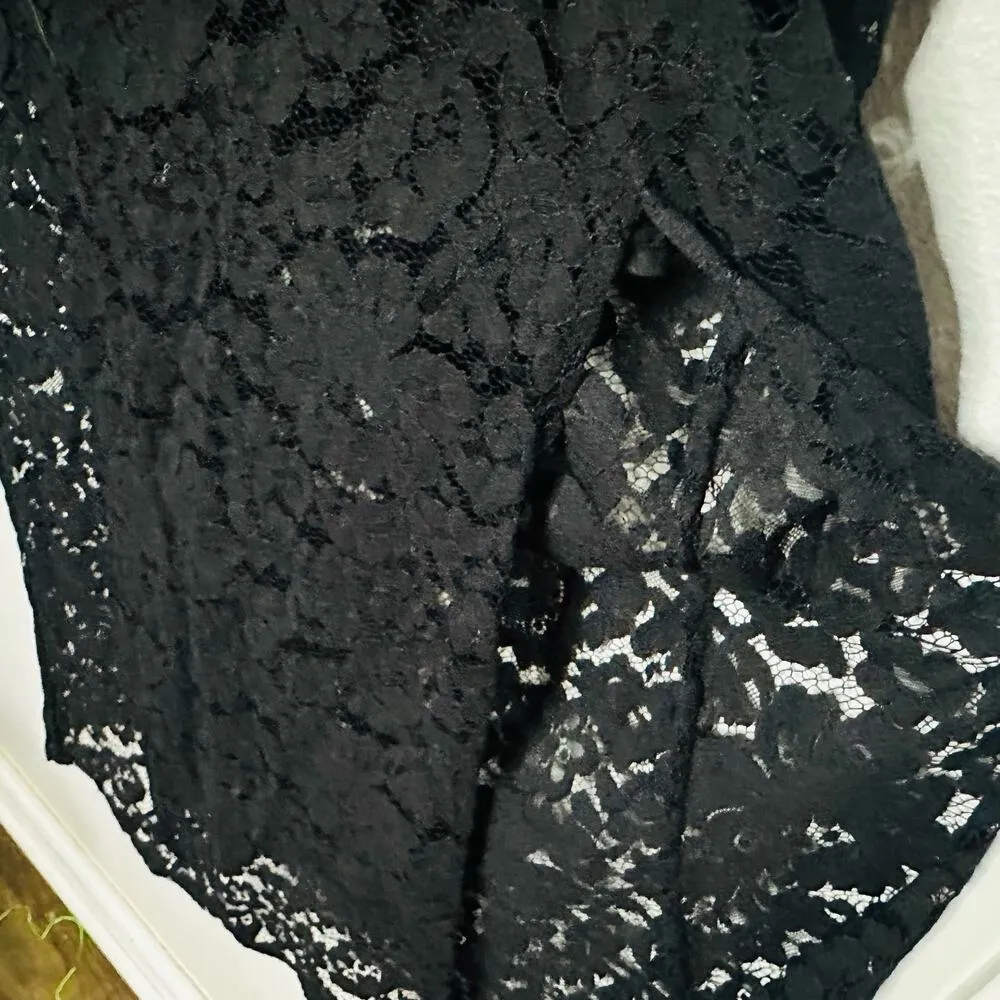 TALULAH La Maison Closer To You Black Lace Sleeveless V-Neck Midi Dress Size M - Image 7