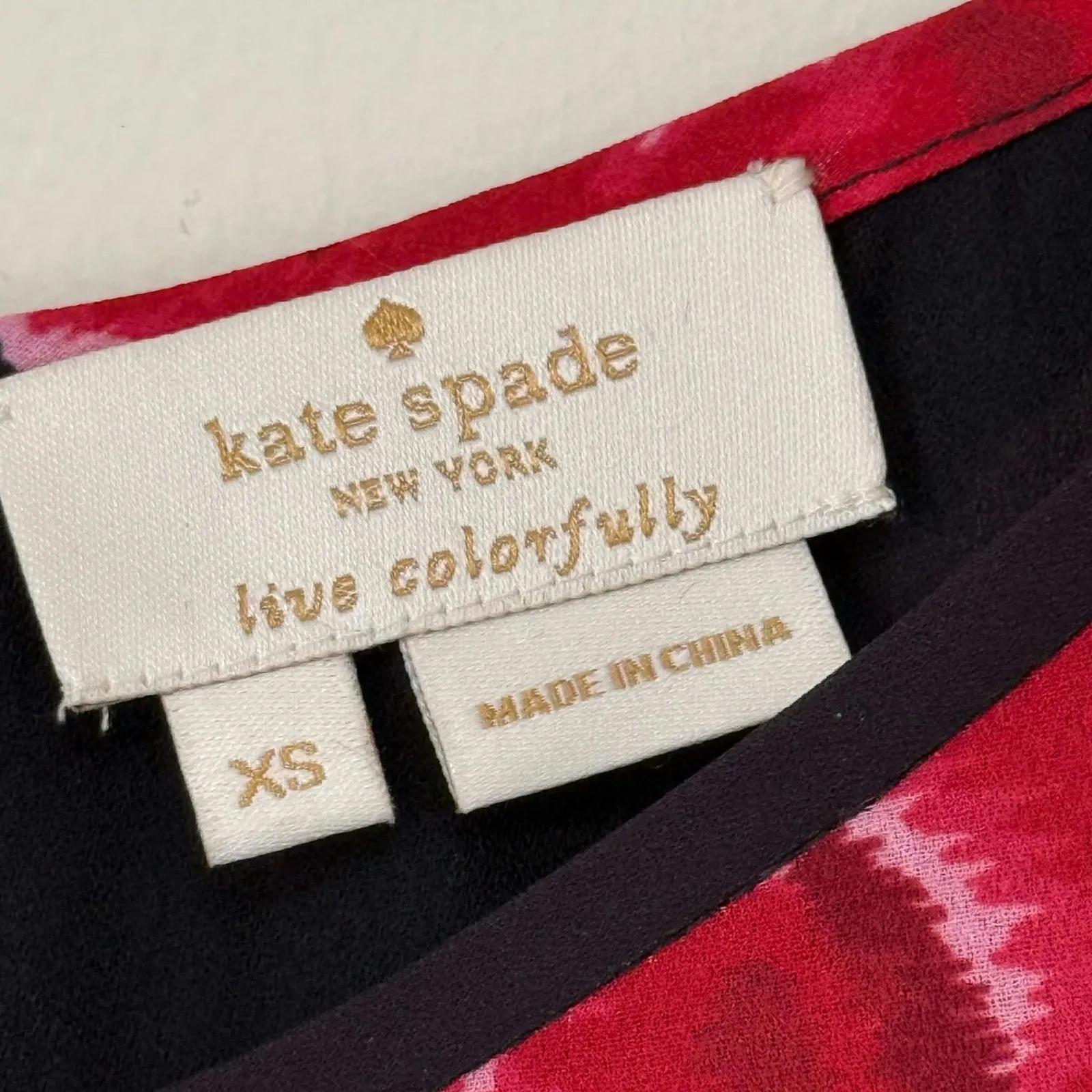 Kate Spade New York Rose Print Flutter Sleeve Blouse Top Black Pink XS - Image 5