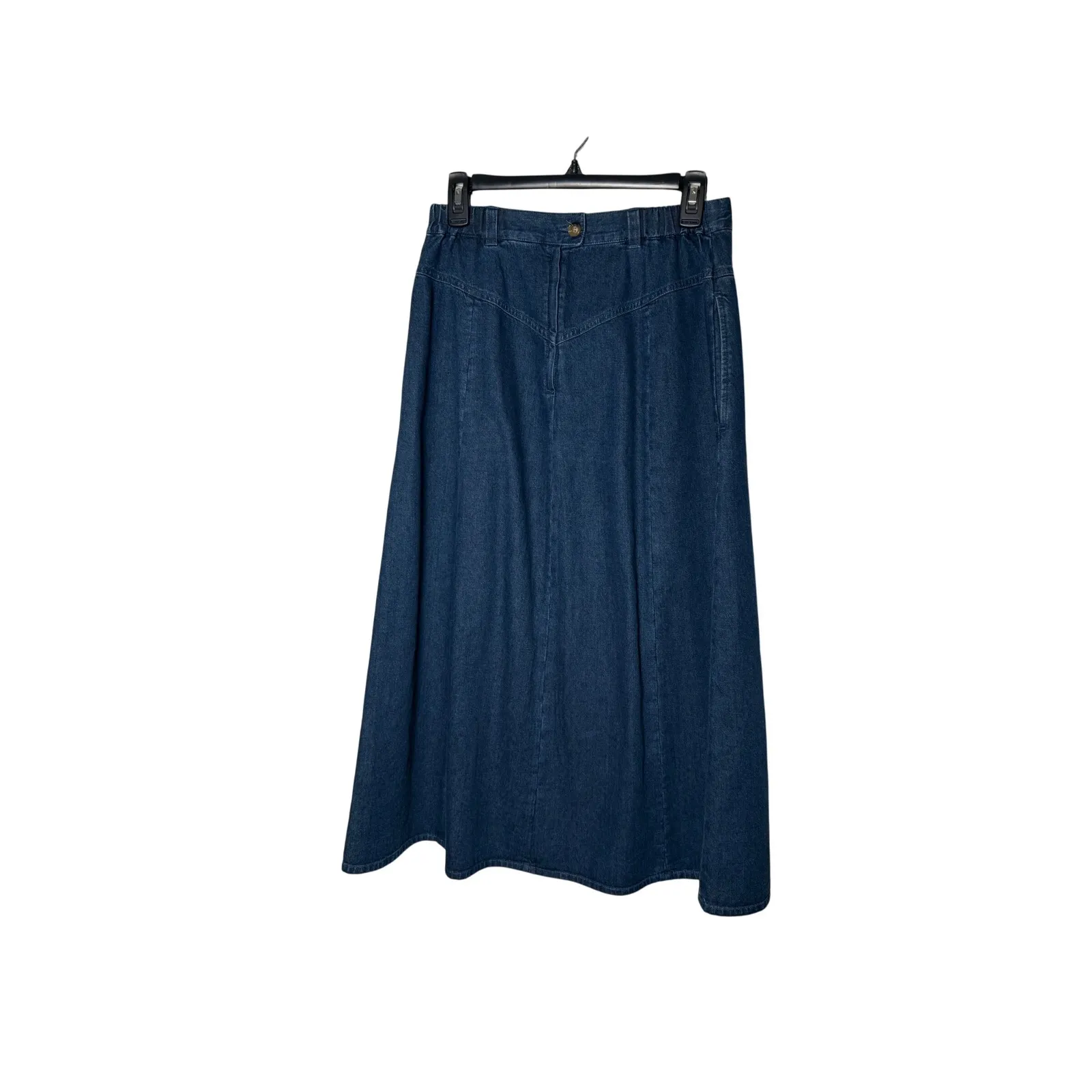 Orvis Denim Skirt Women's Size‎ 6 Dark Wash A-Line Long Midi Casual - Image 3