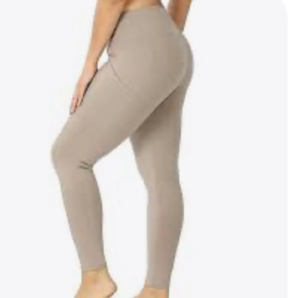 Zenana High waist Taupe Leggings women’s M - Image 10