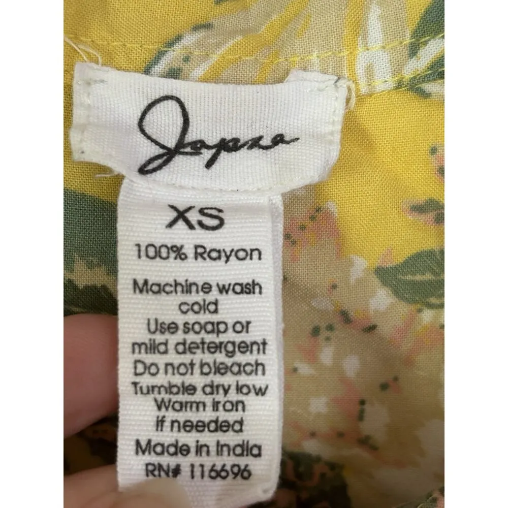 Japna Women's XS Button Up Short Sleeve Floral Beach Hawaiian Vacation Shirt Top - Image 4