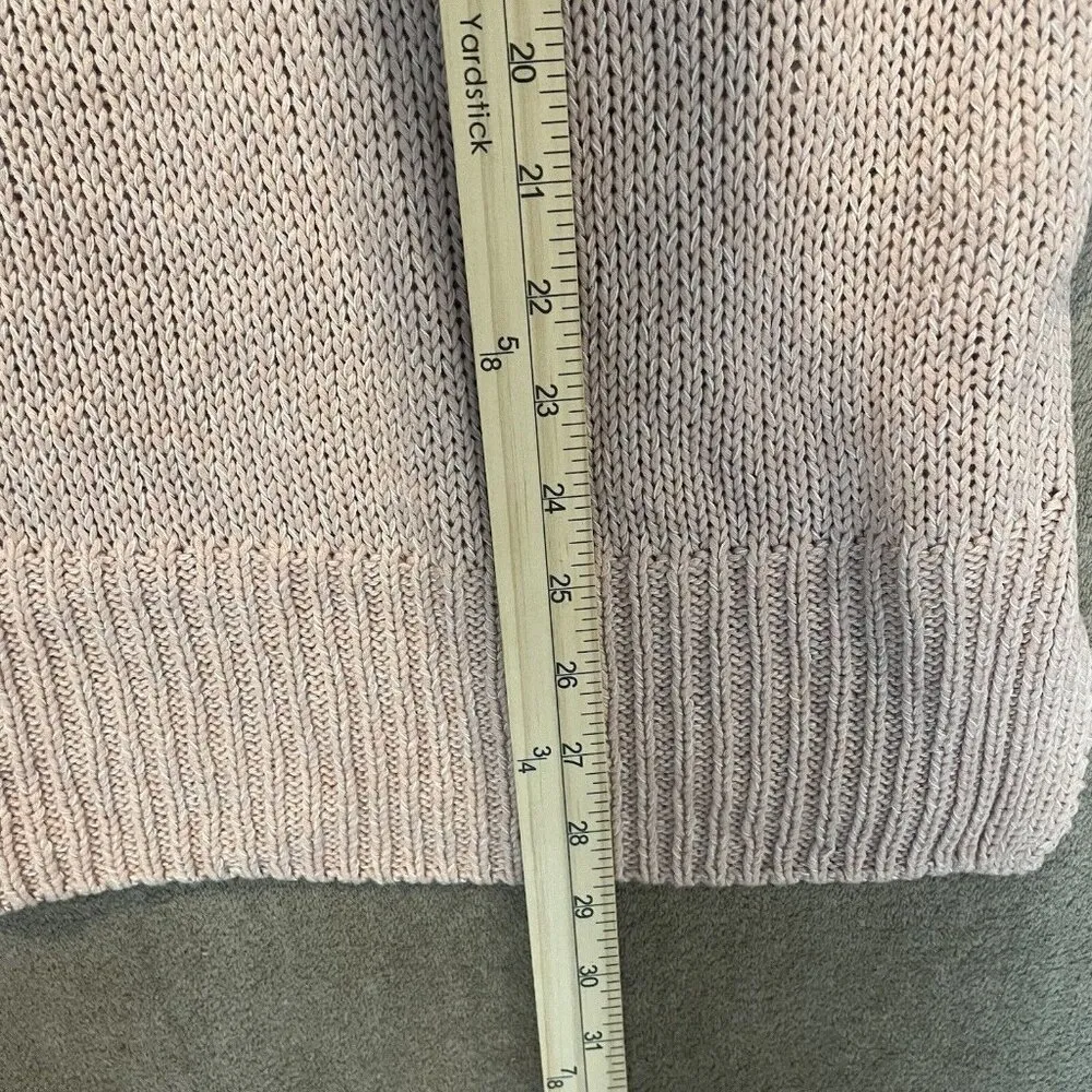 Cupcake Clothing Acrylic Blend Light Pink Knit Sweater Patch Sleeves Sz Medium - Image 7