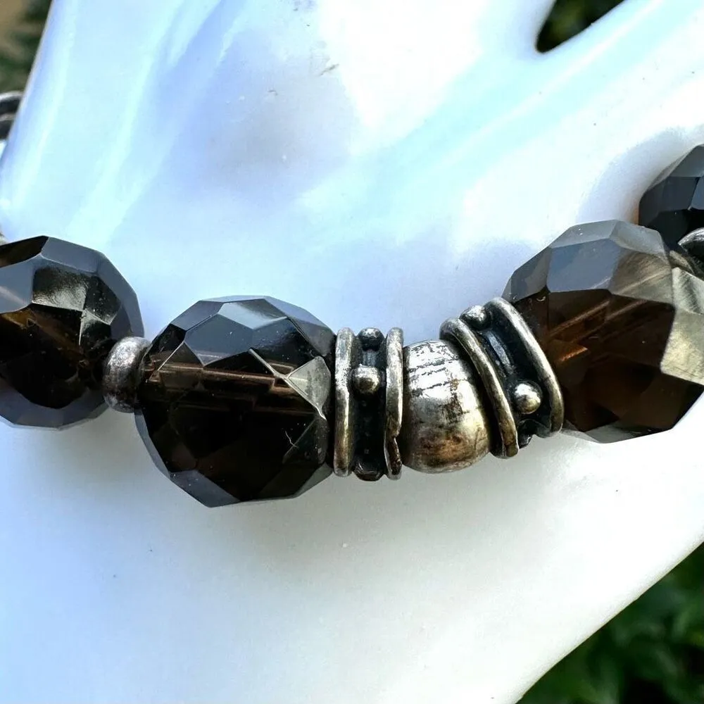Vintage Silpada Smokey Quartz Sterling Silver Bracelet - Image 3