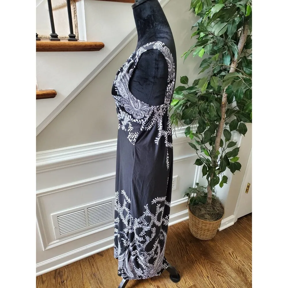 Jon & Anna Women's Black Polyester V-Neck Sleeveless Long Maxi Dress Size Medium - Image 6