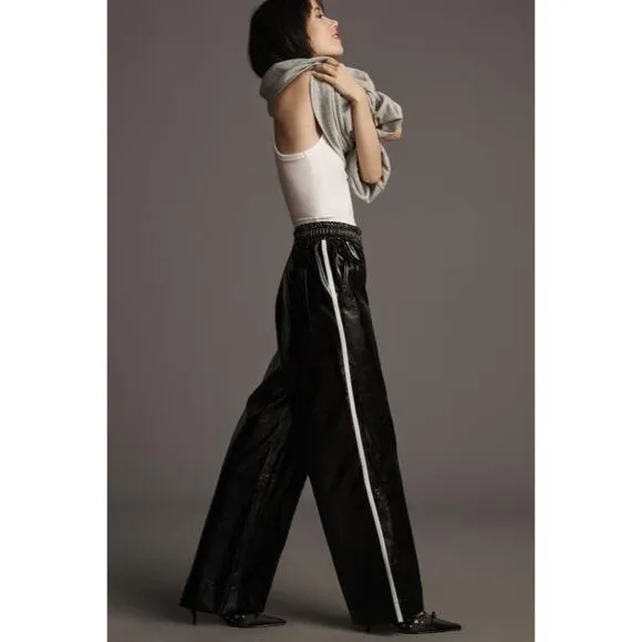 Anthropologie Maeve Faux Patent Leather Sporty Pull-On Pants - Image 2
