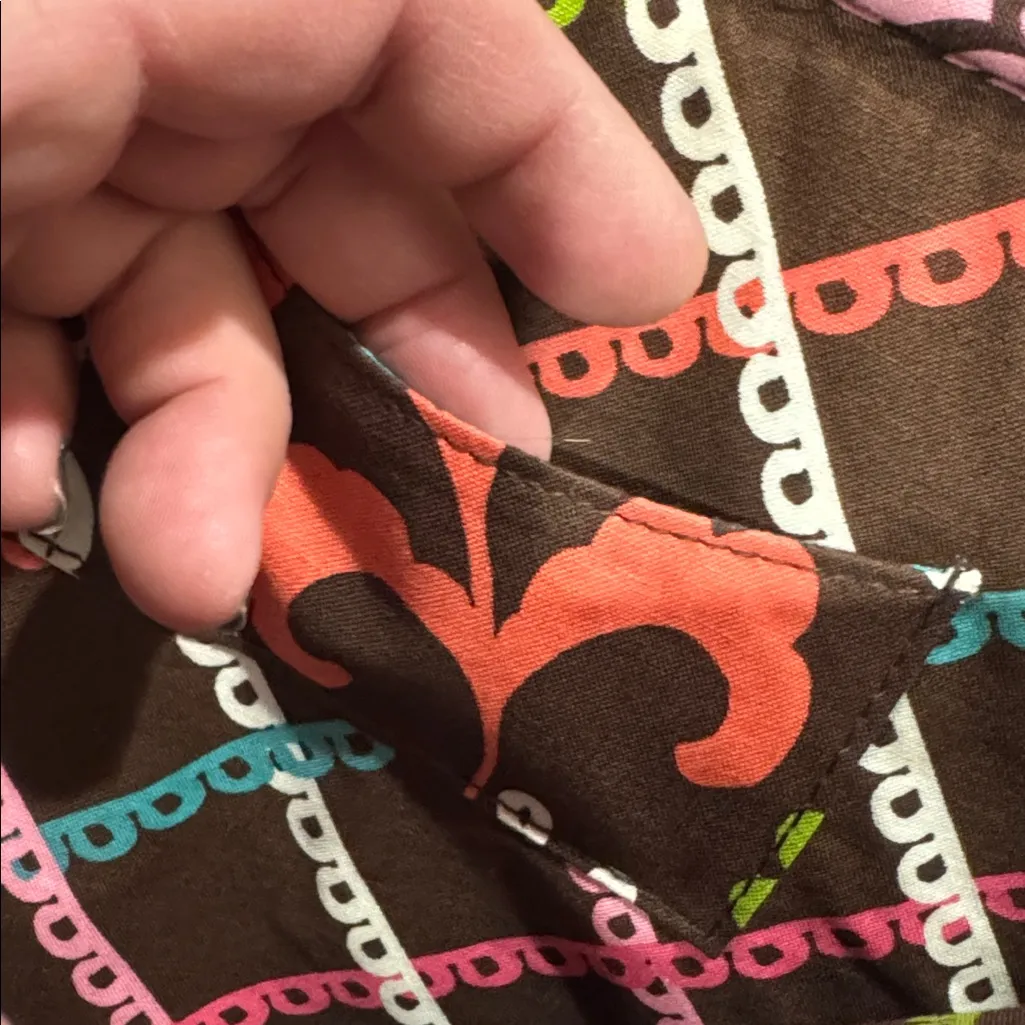 Vera Bradley tablet iPad case Lola Brown and Pink Quilted Sleeve 10 x 8” zipper - Image 4