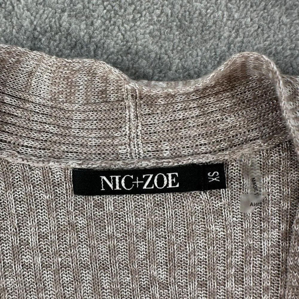 Nic +Zoe Long Cardigan Sweater Duster Size XS Long Sleeve Ribbed Knit Button - Image 5
