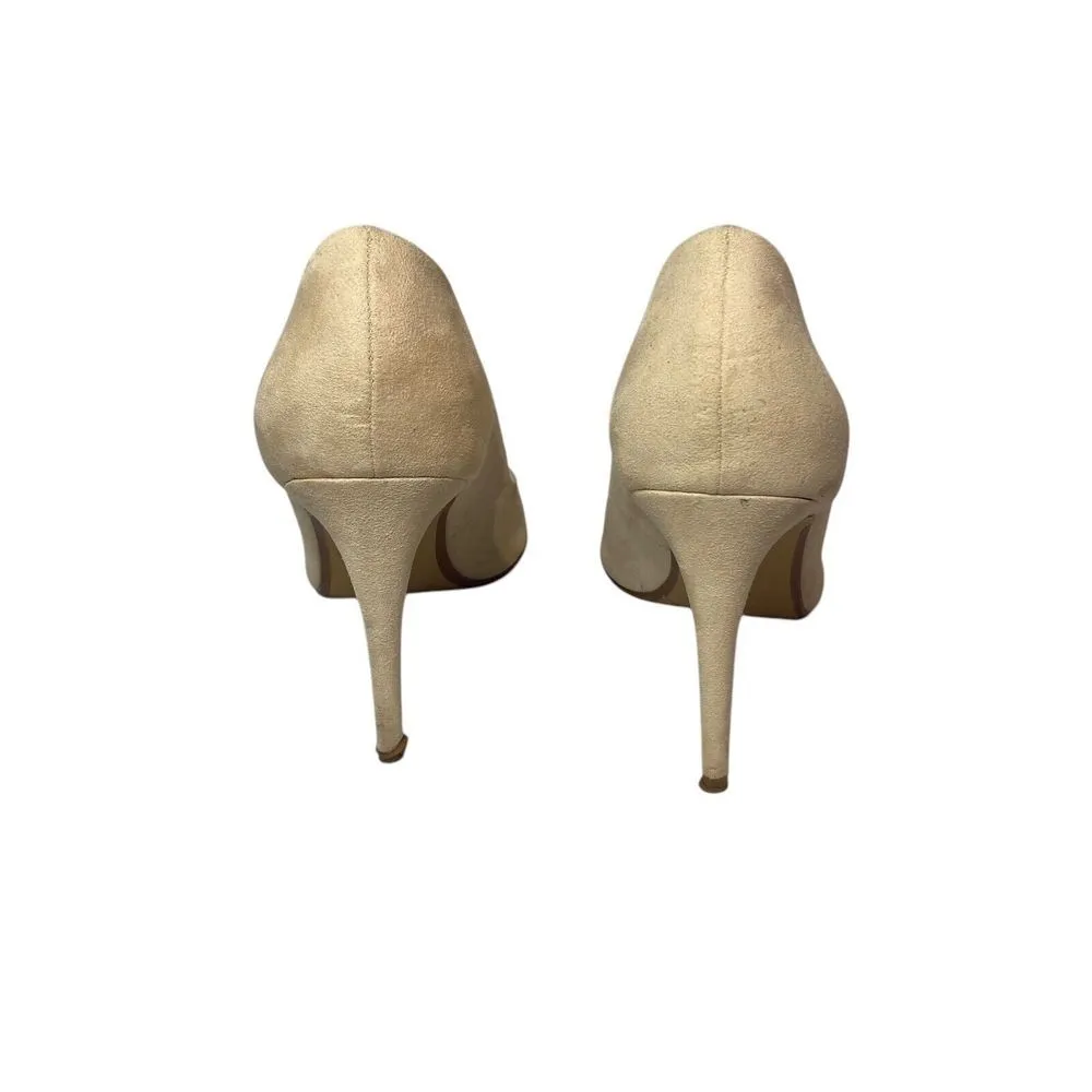 BERSHKA Cream Pointed Toe High Heels Womens Size‎ 39 EU Office Dress Shoe - Image 4