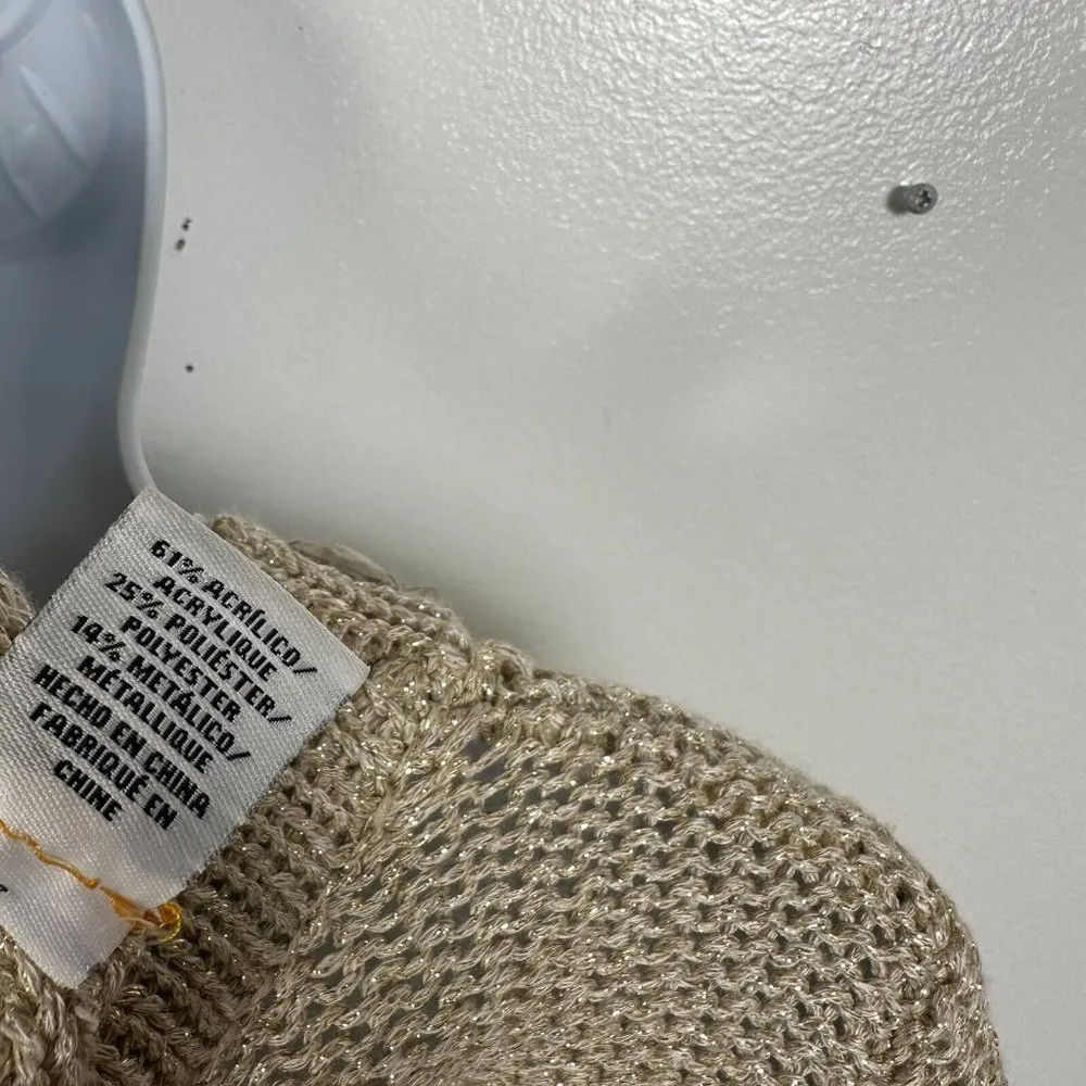 NWT Ruby Rd. Womens Sweater Size Petite PXL Gold Knit Beaded Sequin Pullover - Image 12