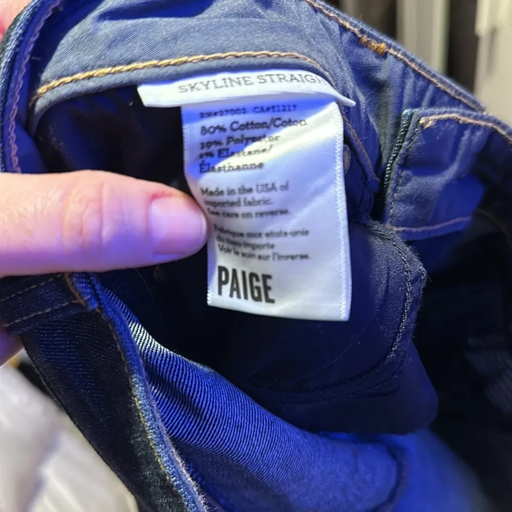 NWOT PAIGE Skyline Straight Dark Wash Jeans - Image 7