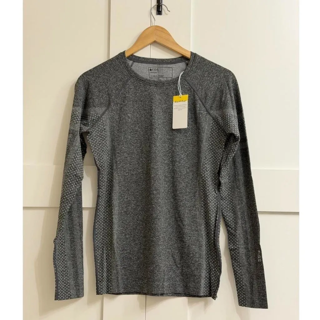 Figs Salta Seamless Longsleeve Underscrub in Graphite, Size Medium - Image 5