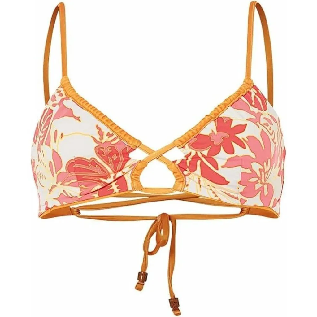 Maaji Reversible Triangle Bikini Top Orange Floral Womens Size L NWT Swim Top - Image 4