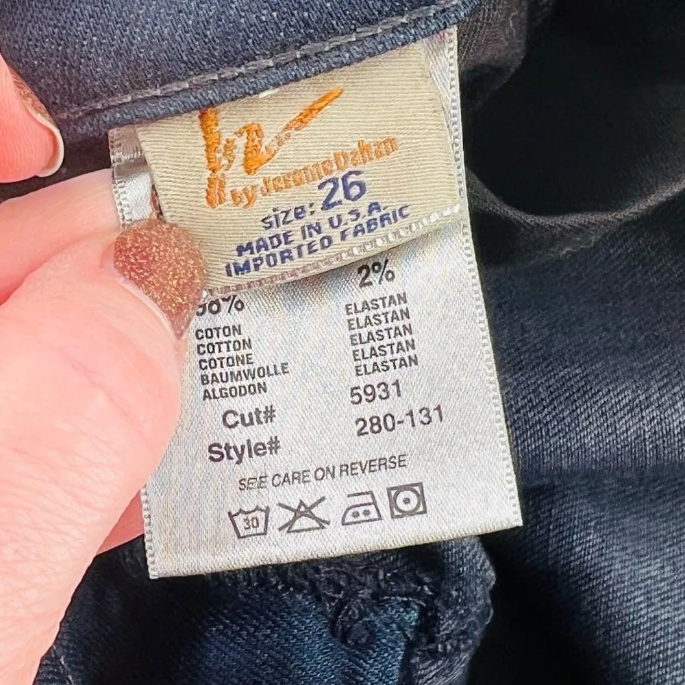 Ava Low Waist Straight Leg Jeans 26 Dark wash Stretch Denim - Image 2