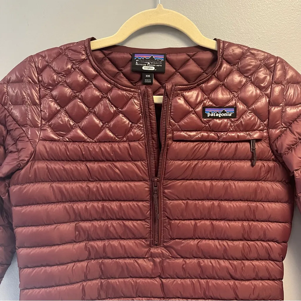 Patagonia  Jacket Women's AlpLight Down Pullover in Dark Ruby Sz XXS NWOT - Image 3