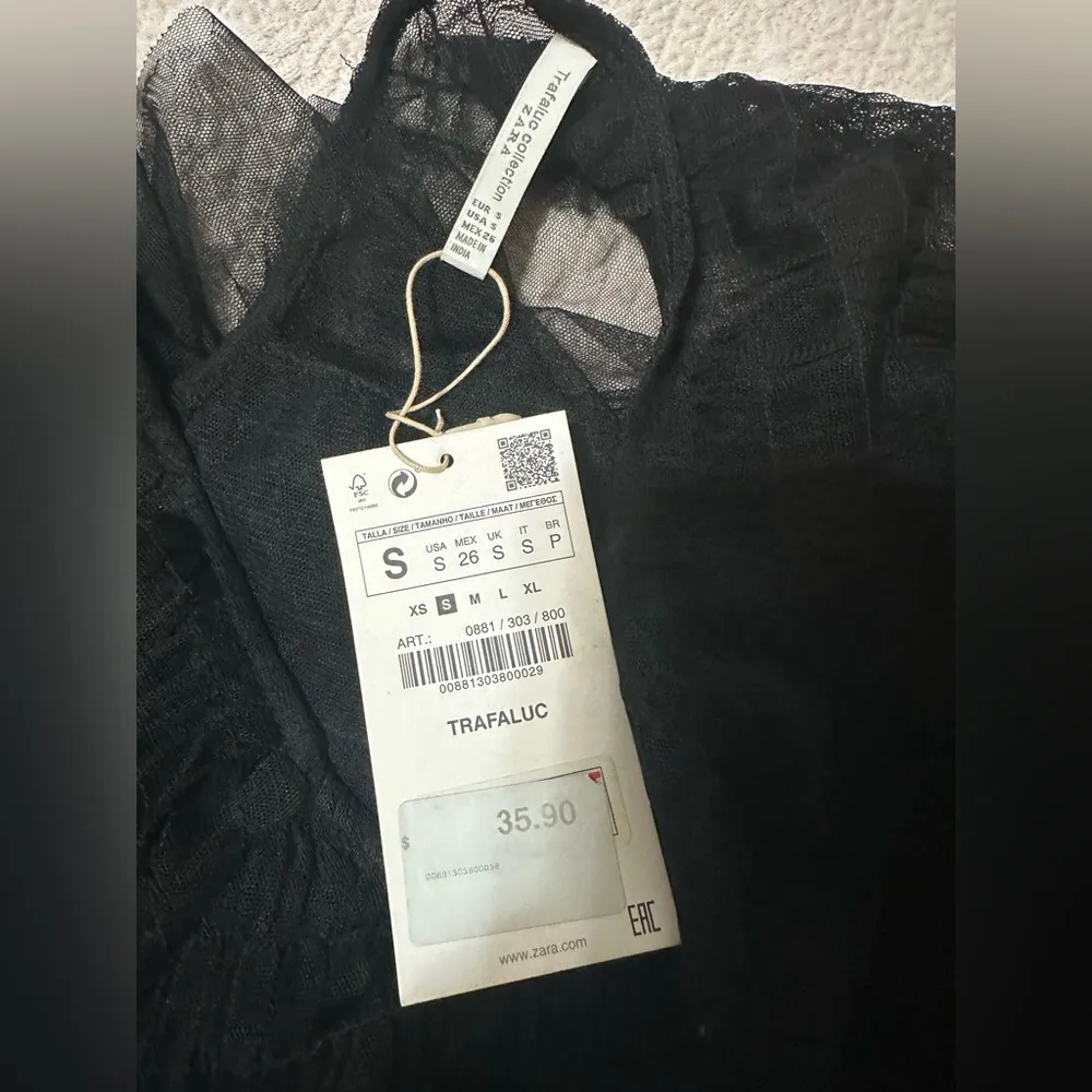 New with tags Zara Sheer Tulle Top ( from the TRAFALUC collection) size S black - Image 5