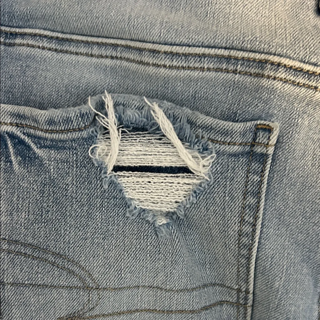 American Eagle Outfitters Sky Blue Ripped Skinny Jeans - Image 9