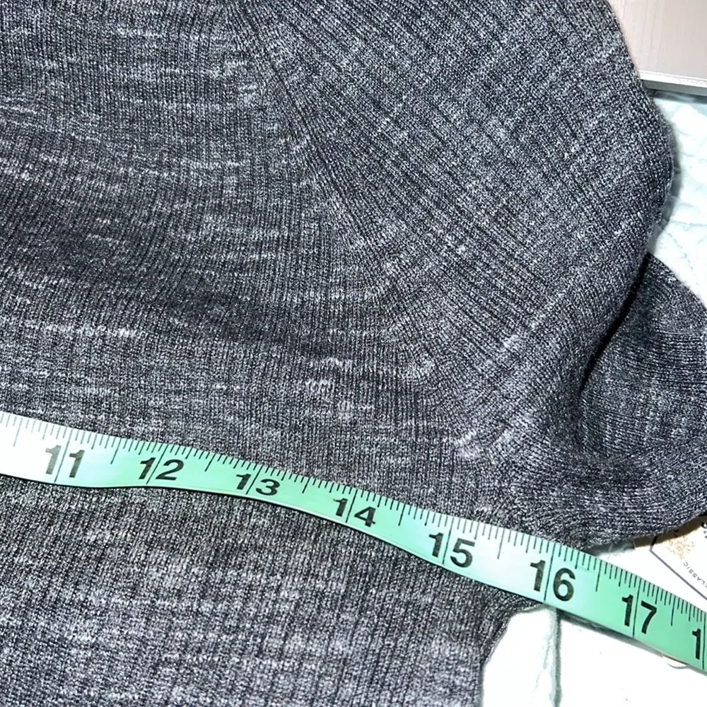 St Johns Bay petite medium heather charcoal long sleeve pullover ribbed shirt - Image 5