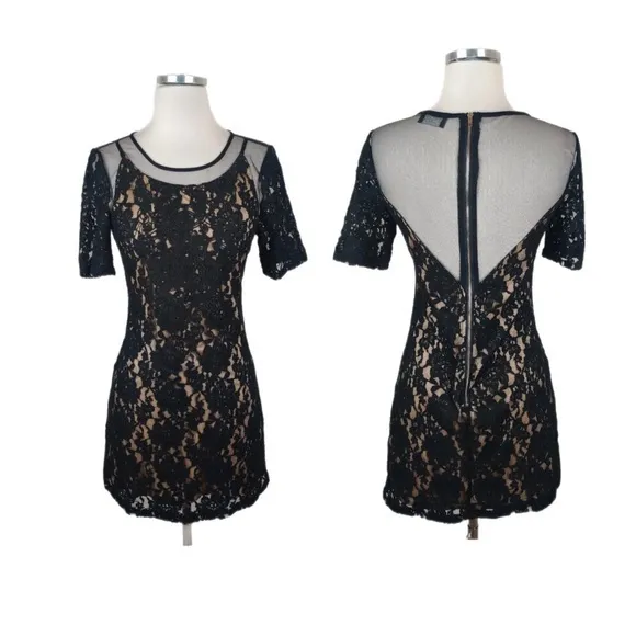 ASTR Cocktail Mini Dress Black Lace Sheer $128-168 MSRP Revolve & Nordstrom - Image 2
