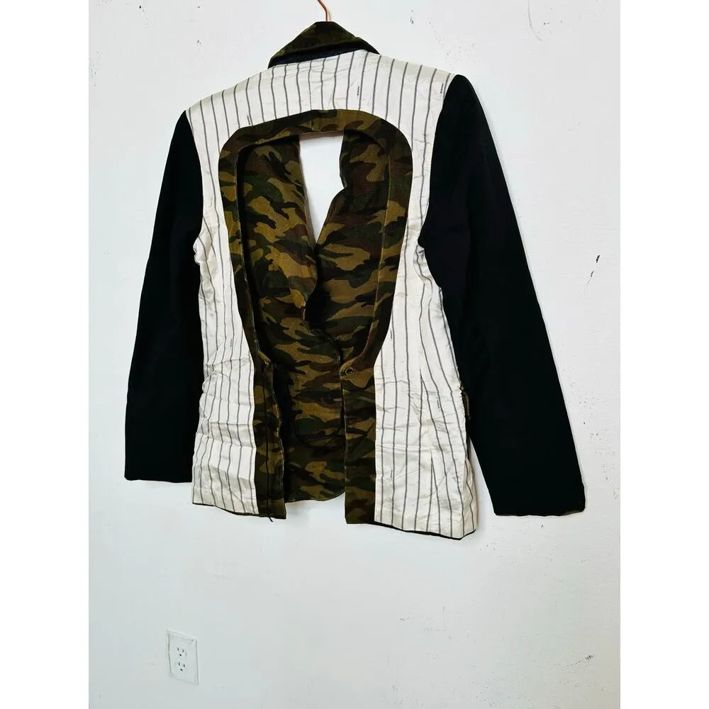 MONSE Multicolor Camouflage Front Button Collared Inside Out Blazer Jacket 8 - Image 11
