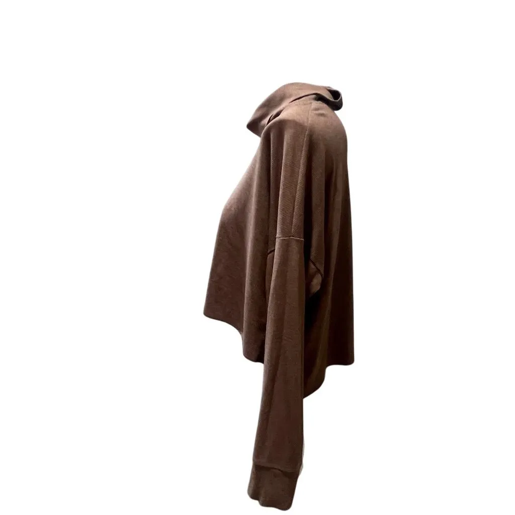 American Eagle Women's Cropped Turtleneck Sweater Brown Size M - Image 3