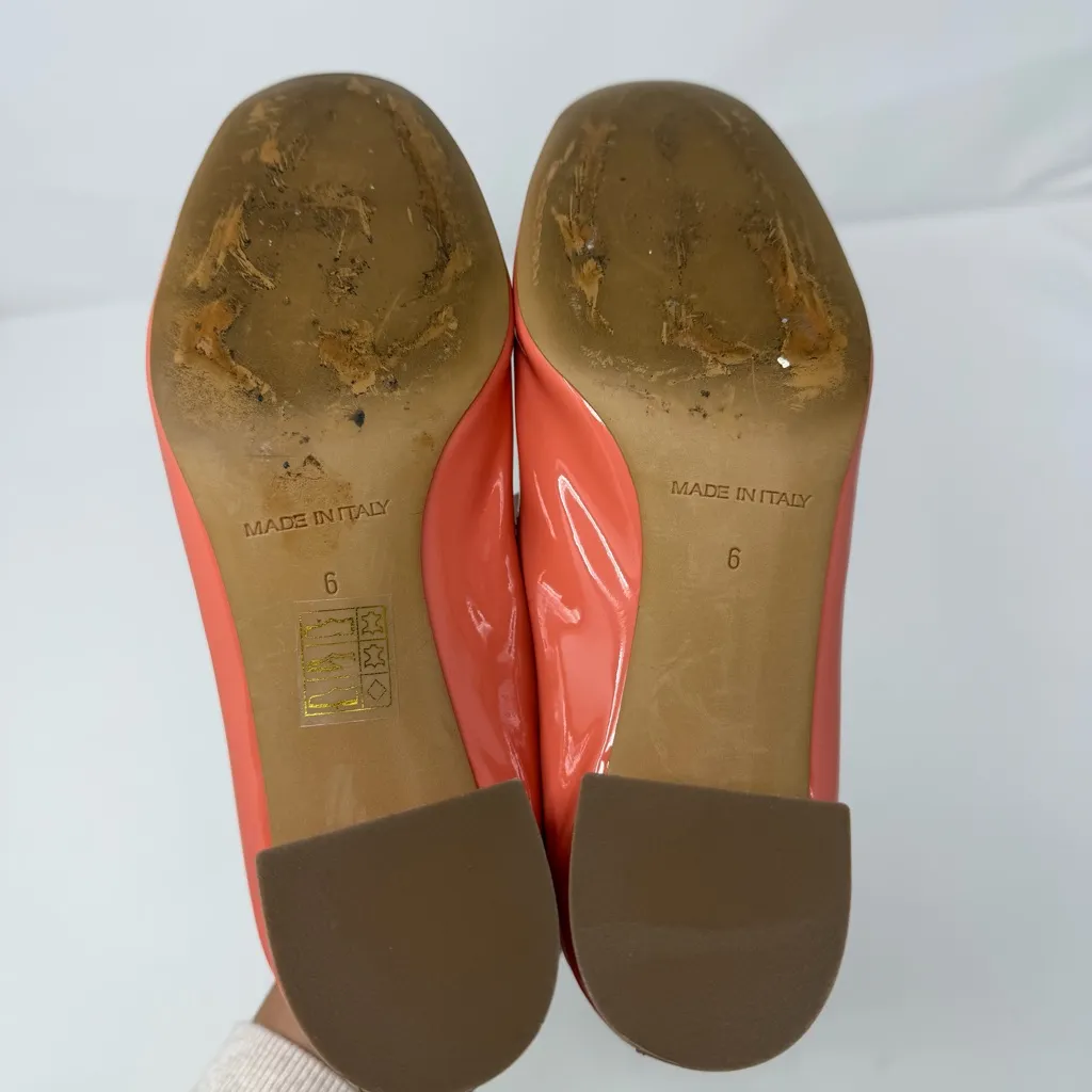 Everlane The Day Heel Peach Coral Patent Leather Womens Size 6 - Image 11