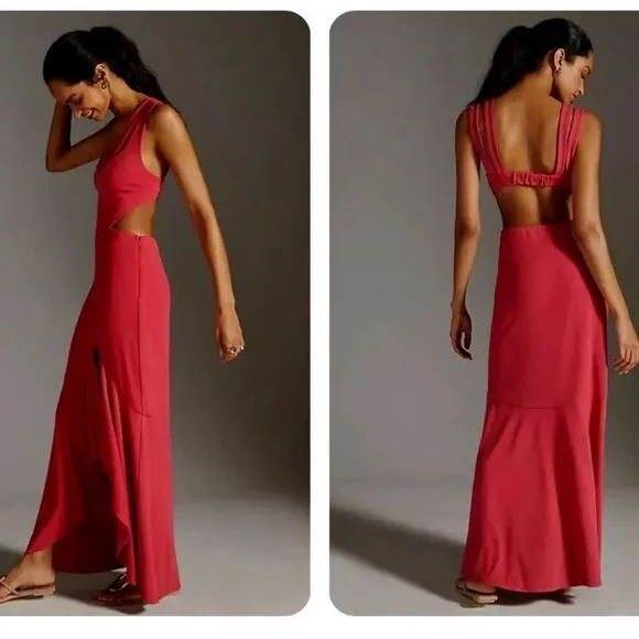Maeve cutout ruffle side slit maxi - Image 2