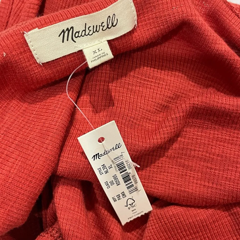 NWT Madewell Deep V-Neck Thong Bodysuit - Ground Madder - XL - Image 8