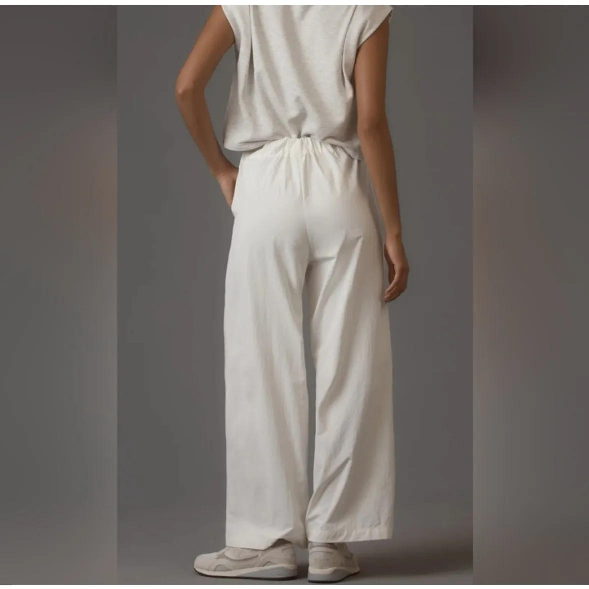 Anthropologie Daily Practice White Pleated Wide-Leg Pants NWT XL - Image 3
