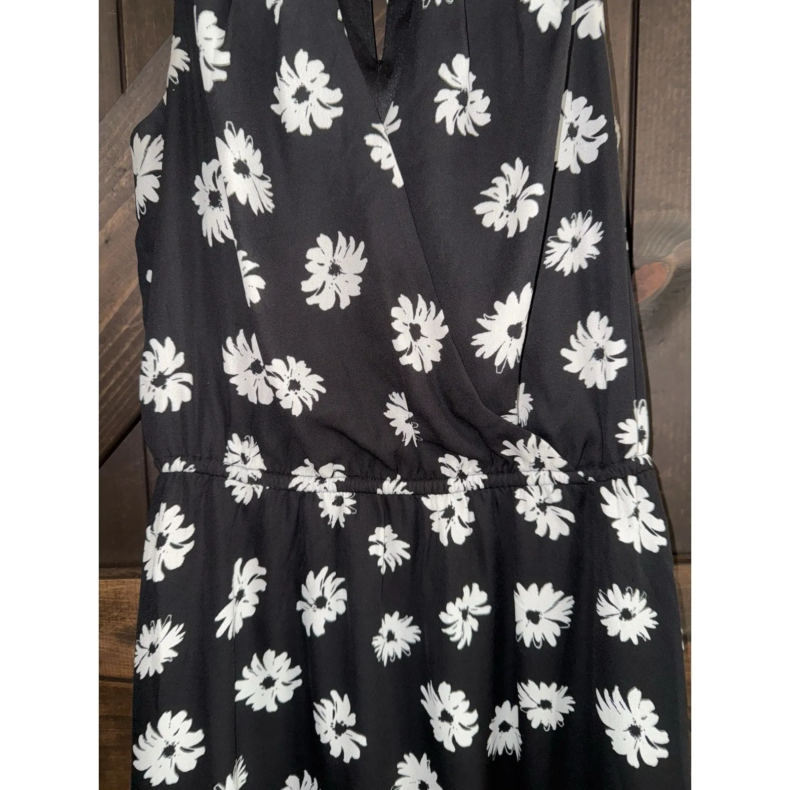 Maurices Women's Dress Black‎ White Floral Tank Top Waist Wrap Small S - Image 2