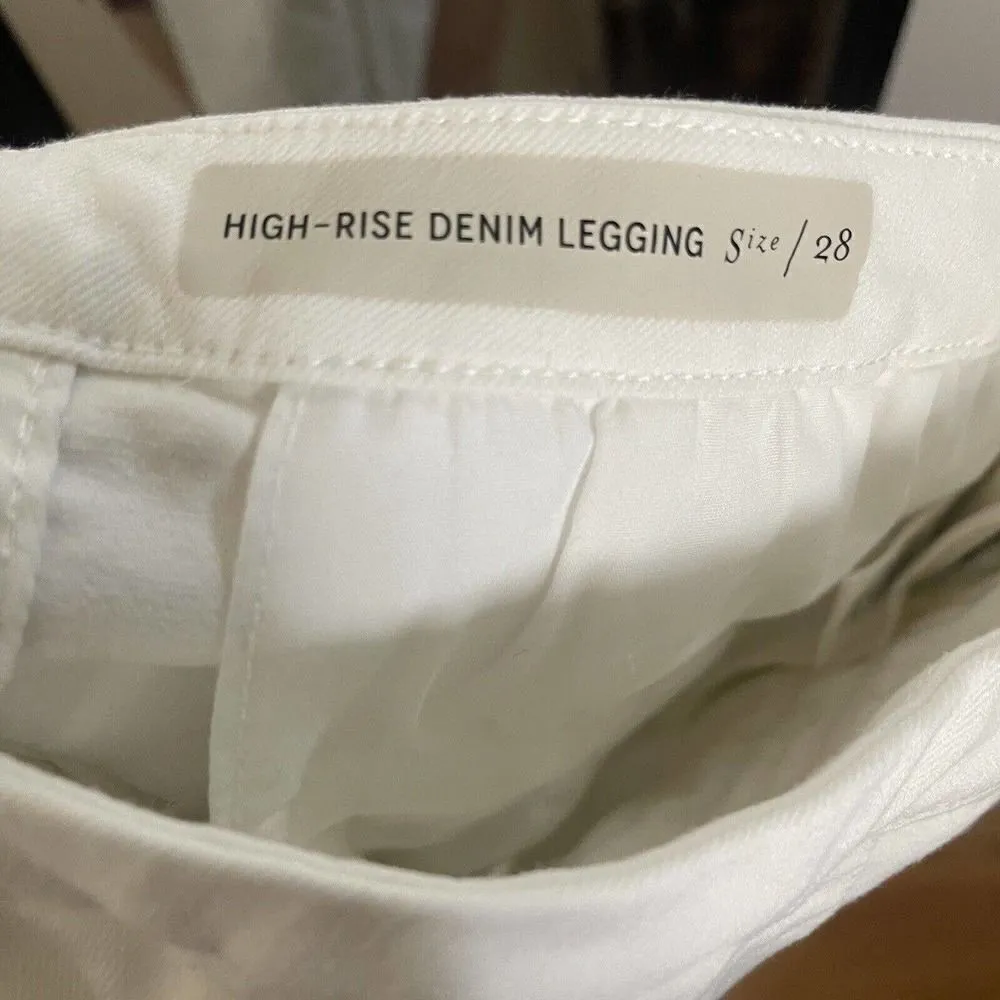 Pilcro and the Letterpress High rise denim white leggings size 28 - Image 7