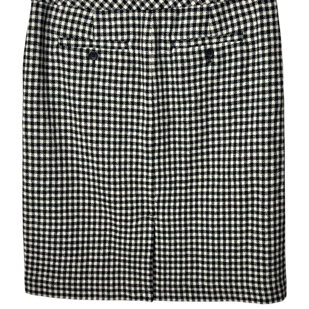 NEW Eddie Baeur Ivory Black Check Wool Blend Holiday Skirt Cozy Capsule Chic 6 - Image 7