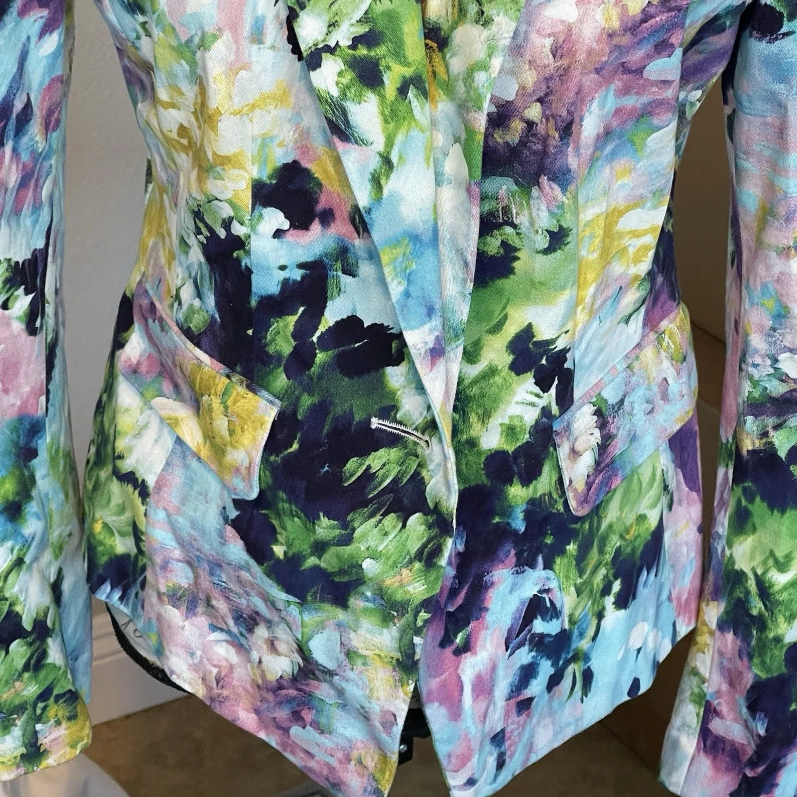 Worth NY Women's Sz 8 Jacket Blazer Retro Artsy Colorful Vibrant Spring Easter - Image 8