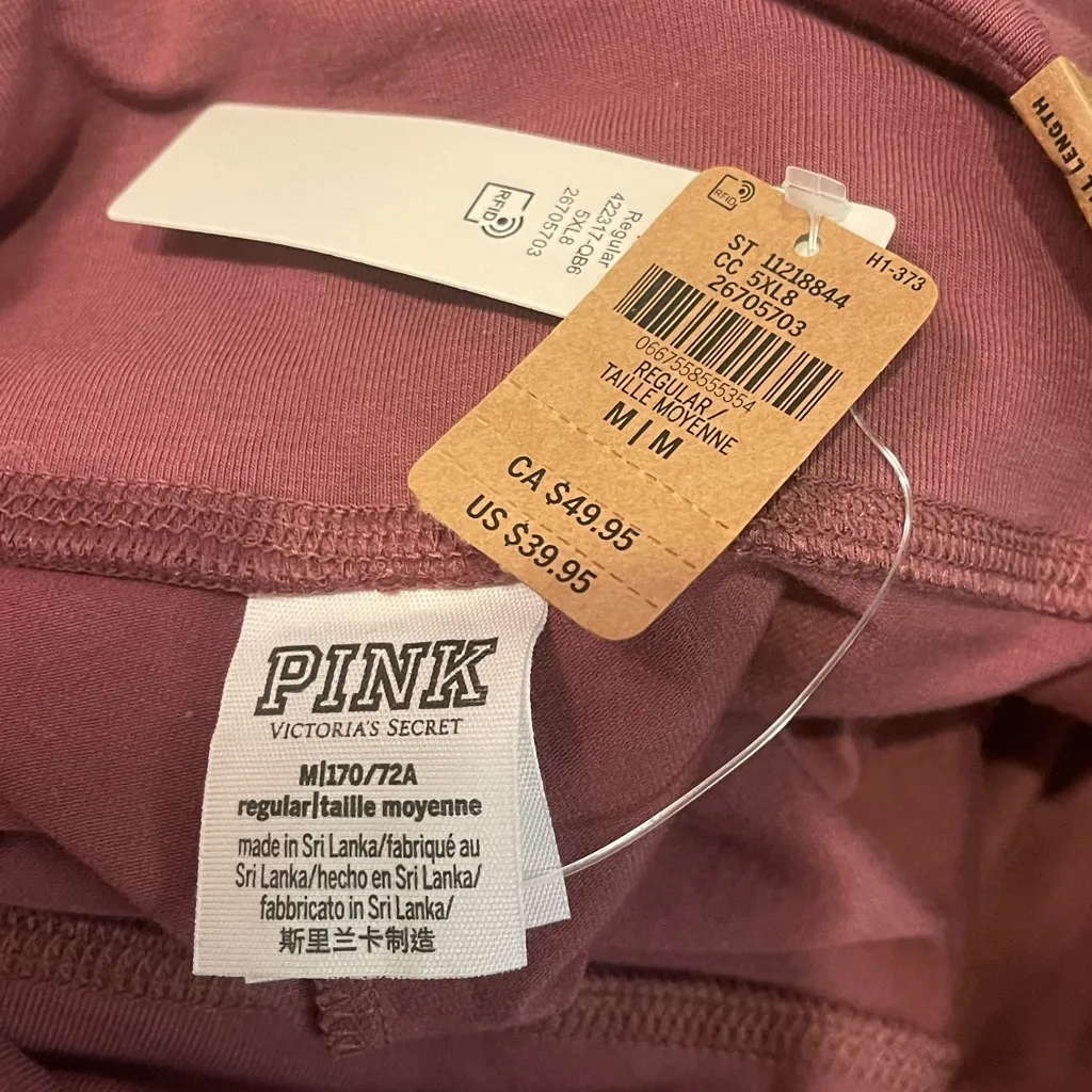 Victoria’s Secret PINK mauve rose twist waist leggings pants size M NWT - Image 4