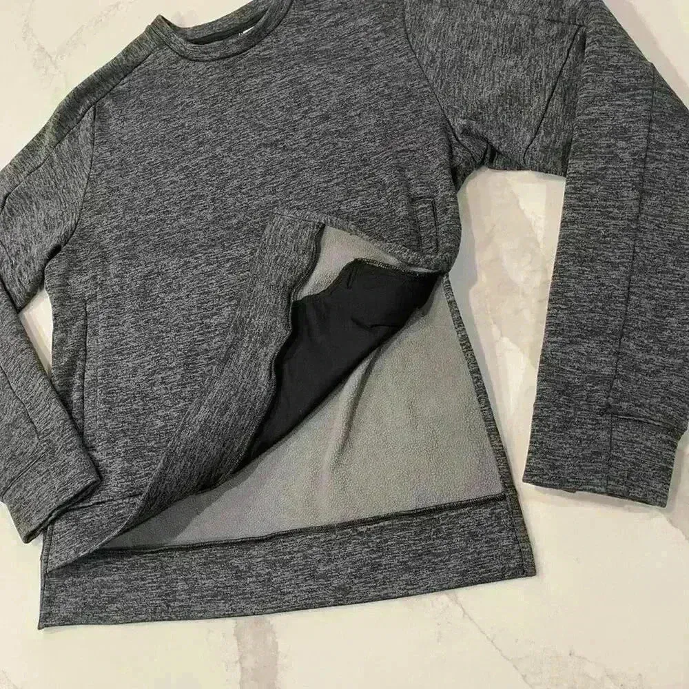 Adidas Athletic Team Issue Fleece Pullover Crewneck Sweatshirt Gray Womens Small - Image 3